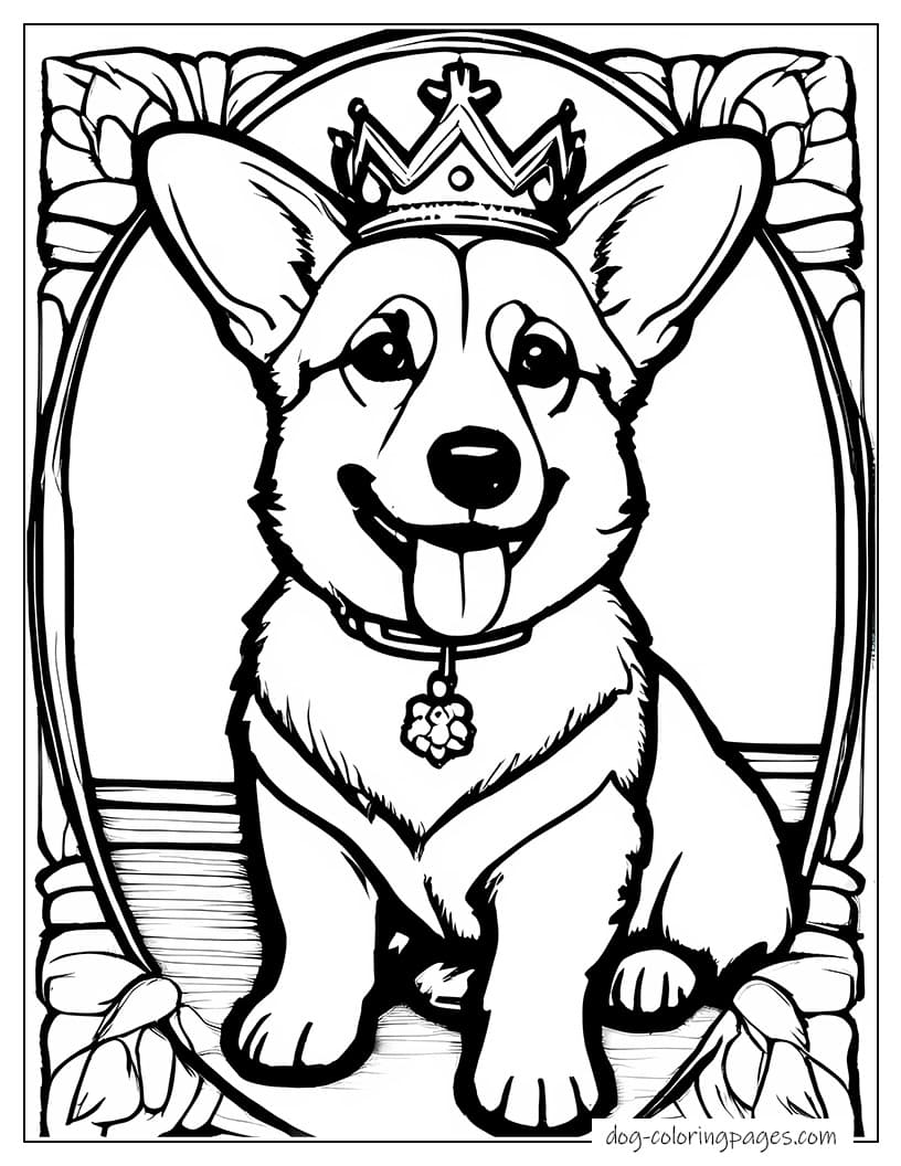 Corgi Full Body Wearing Crown